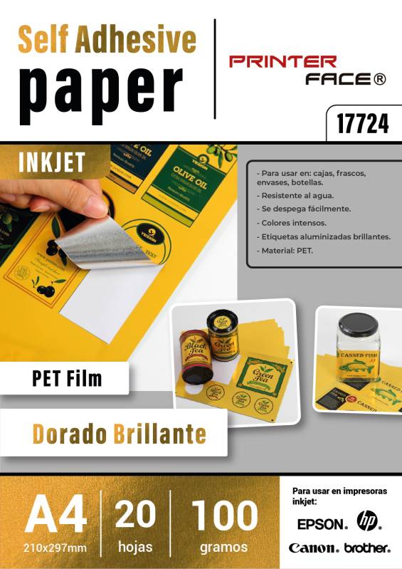 Pet Glossy Gold A4 100Gr X 20H