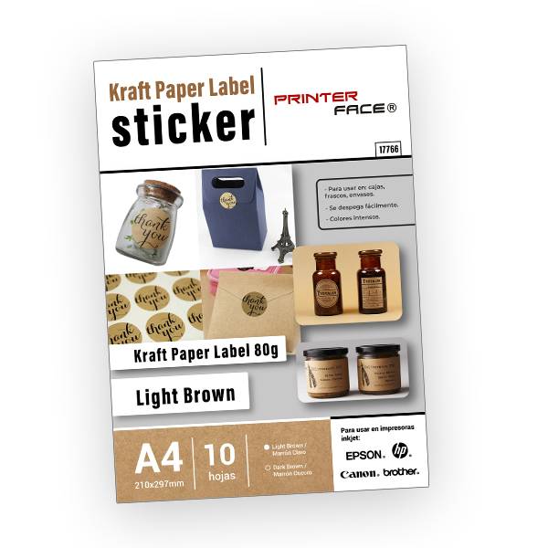 Kraft Paper Sticker Marrón Light