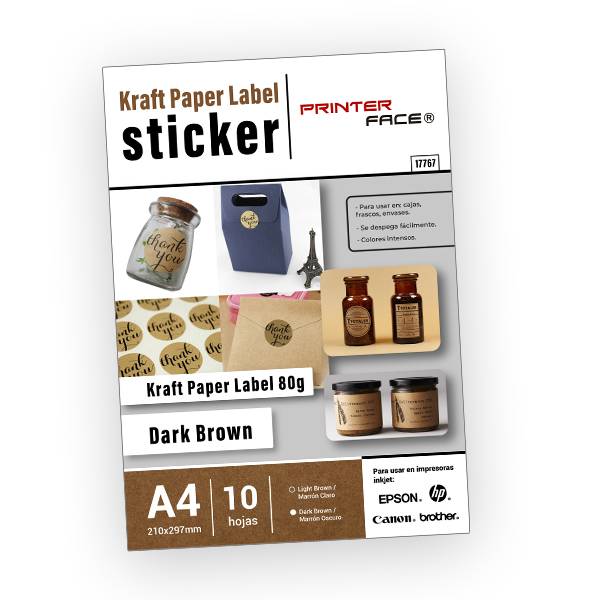 Kraft Paper Sticker Marrón Dark
